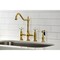 Kingston Brass KS1277PXBS Heritage Bridge Kitchen Faucet W/Brass Sprayer, Brass KS1277PXBS - alternate 3